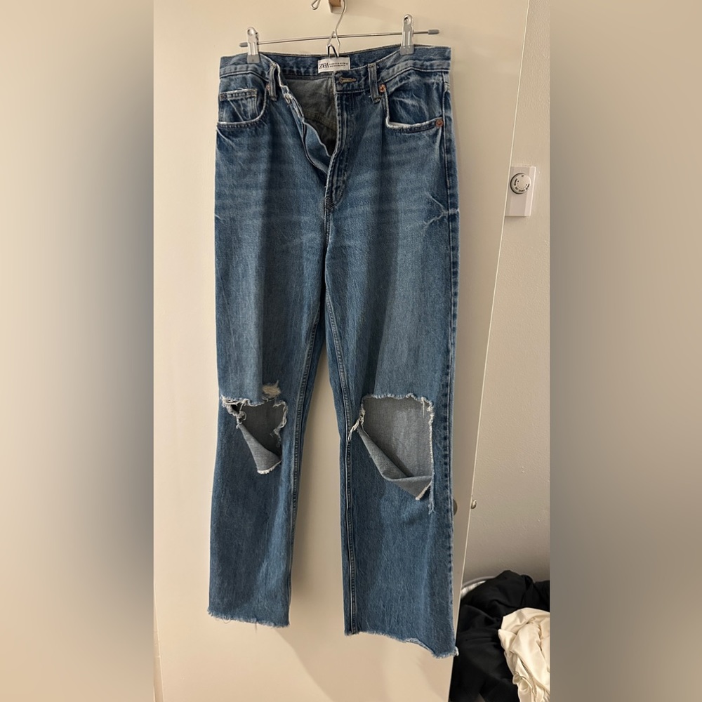 Ripped Wide Leg Jeans Zara
